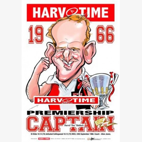 Darrel Doc Baldock - St Kilda Saints Premiership Captain (Harv Time Poster)