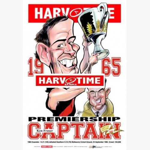 Ken Fraser - Essendon Bombers Premiership Captain (Harv Time Poster)
