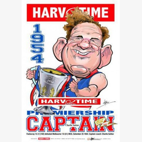 Charlie Sutton - Footscray Bulldogs Premiership Captain (Harv Time Poster)