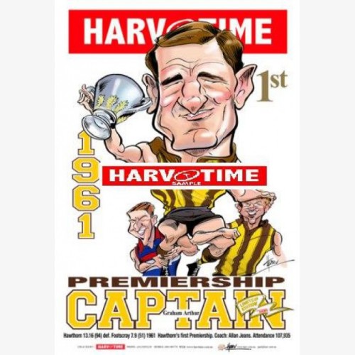 Graham Arthur - Hawthorn Hawks Premiership Captain (Harv Time Poster)