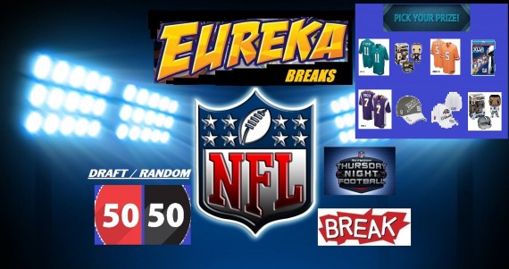 #372 EUREKA SPORTS CARDS NFL 50-50 BREAK - SPOT 12