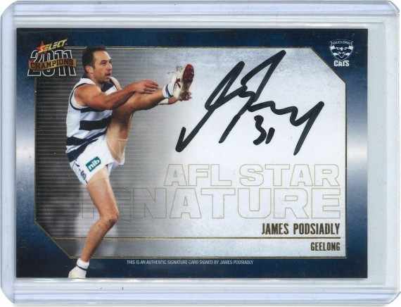 2011 Select All Star Signature SS4 James Podsiadly 128/800 - Geelong Cats