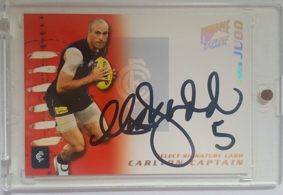 2009 Select AFL Pinnacle Captain Signature Card CS26 Chris Judd 42/50 -  Carlton Blues