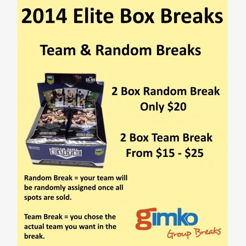 2014 Elite 2 Box Random Break - Spot 15