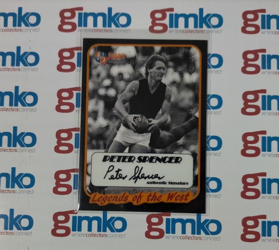 2014 LEGENDS OF THE WEST AUTHENTIC SIGNATURE LW1 PETER SPENCER - NORTH MELBOURNE KANGAROOS #06/50