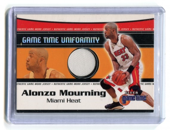 2000-01 Fleer Game Time Uniformity #11 Alonzo Mourning - Miami Heat