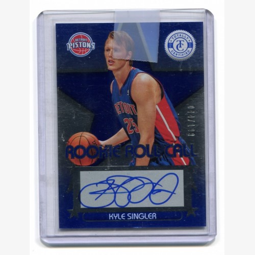 2012-13 Totally Certified Rookie Roll Call Autographs Blue #50 Kyle Singler /199 - Detroit Pistons