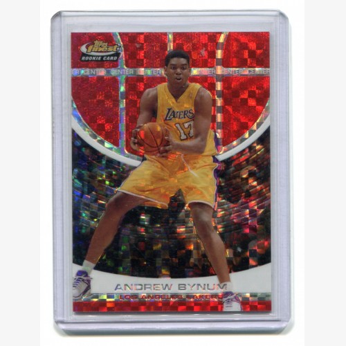 2005-06 Finest X-Fractors Red #115 Andrew Bynum 017/139 - JERSEY NUMBERED  - Los Angeles Lakers