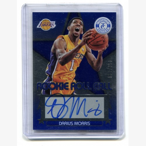 2012-13 Totally Certified Rookie Roll Call Autographs Blue #77 Darius Morris 051/199 - Los Angeles Lakers