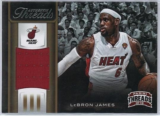 2012/13 PANINI THREADS LEBRON JAMES JERSEY AUTHENTIC THREADS