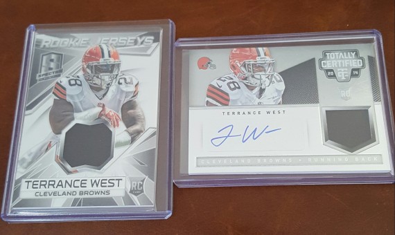 2 X Terrance West Lot Rookie Jersey #135/199  And Patch Auto RC