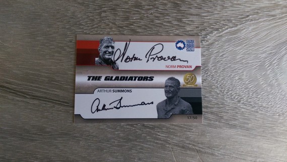 2013 APCS The Gladiators Arthur Summons & Norm Provan signed card