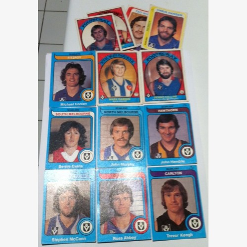 9 x Scanlens 1978 and 1980 cards
