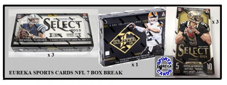 #191 EUREKA SPORTS CARDS NFL 50-50 7 BOX BREAK