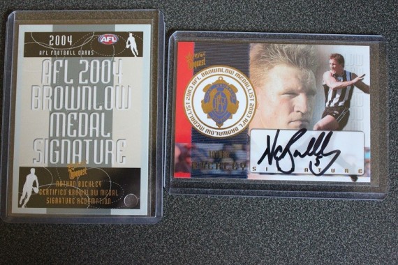 2004 afl select conquest Nathan Buckley Brownlow medal signature #011