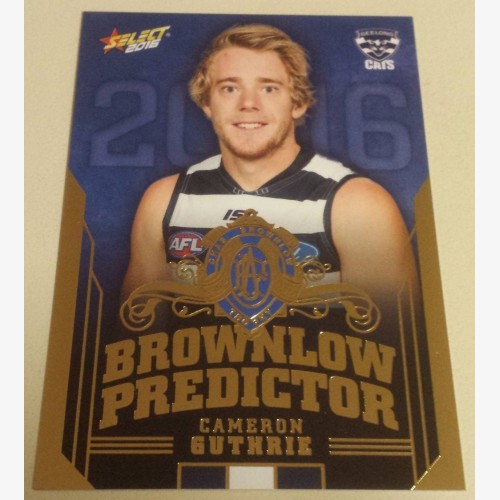 2016 Select AFL Footy Stars Brownlow Predictor BP53 Cameron Guthrie - Geelong Cats #087