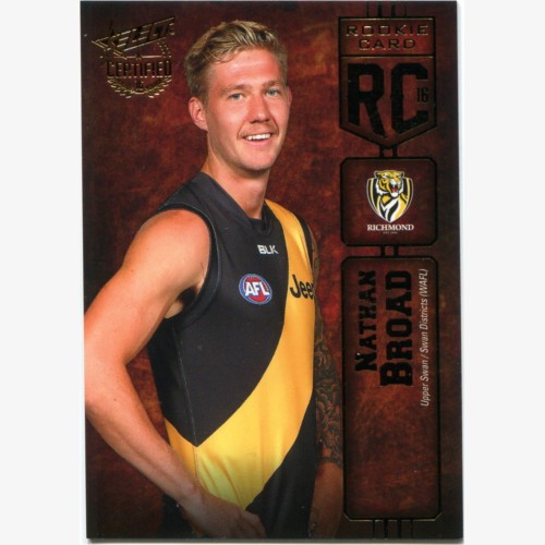 2016 Select Certified AFL Rookie Card RC67 Nathan Broad 115/240 - Richmond Tigers