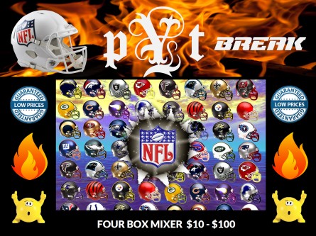 #1352 NFL FOOTBALL FOUR BOX MIXER PYT BREAK
