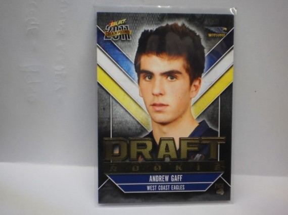 2011 AFL Select Champions DR4 Andrew Gaff Draft Rookie Card - West Coast Eagles