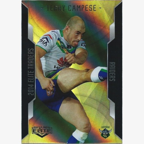 2014 Elite Gold Parallel Card - Terry Campese - Canberra Raiders