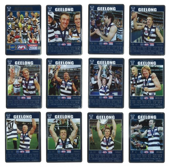 2008 TeamCoach  Prize Card Geelong Cats 12 Card Complete Team Set