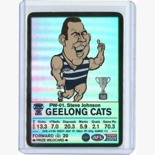 2009 TeamCoach WEG Prize Magic Wild PW-01 Steve Johnson - Geelong Cats - EXTREMELY RARE