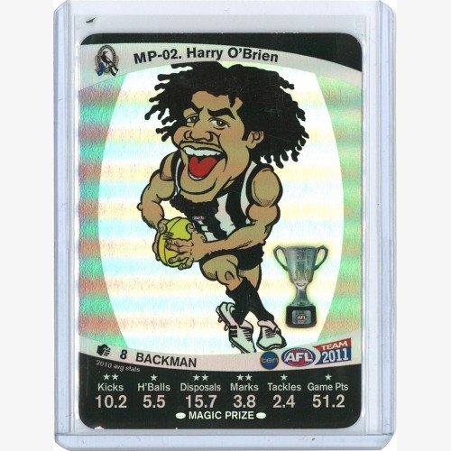 2011 TeamCoach Magic Prize Card MP-02 Harry O'Brien Premiership Trophy - Collingwood Magpies - EXTREMELY RARE