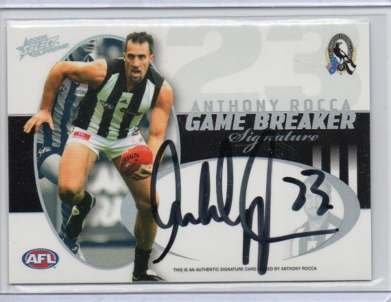 2006 Select Supreme Game Breaker Signature S3 Anthony Rocca 041/100 - Collingwood Magpies