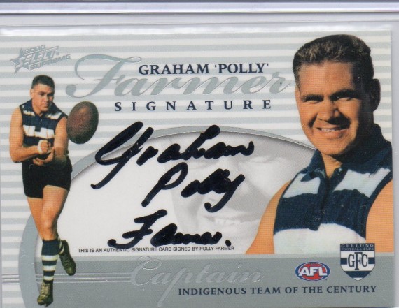 2006 Select Supreme S1 Graham "Polly" Farmer Signature Card 088/100 - Geelong Cats