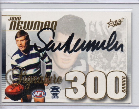 2012 Select Champions 300 Games Case Card Signature CC44S John "Sam" Newman 44/50 - Geelong Cats
