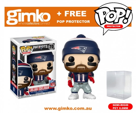 NFL - Julian Edelman Pop! Vinyl (Patriots Home) + Protector (Imported from USA)
