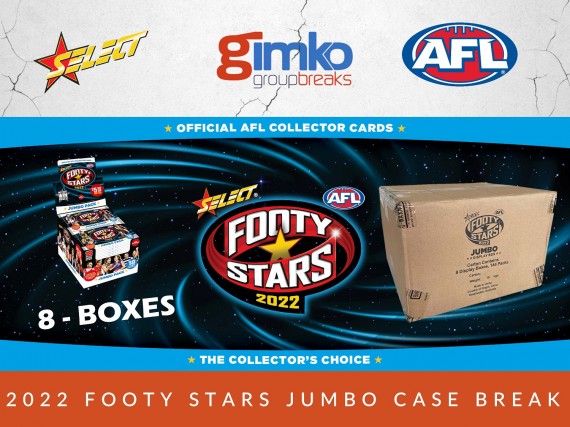 #1877 AFL FOOTBALL 2022 FOOTY STARS JUMBO CASE BREAK - SPOT 18
