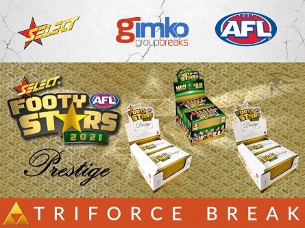 #1457 AFL FOOTBALL 2021 FOOTY STARS PRESTIGE TRIFORCE BREAK