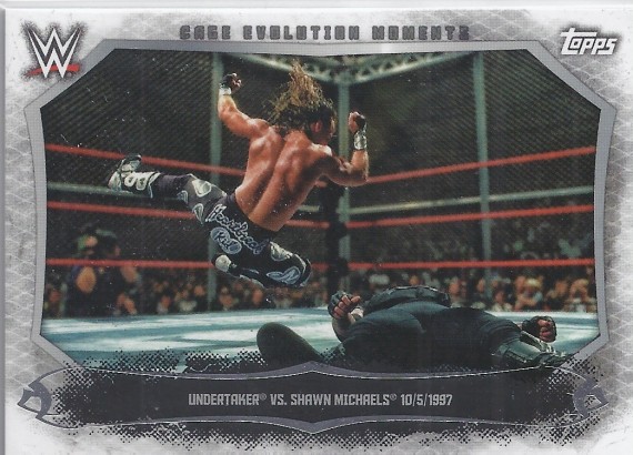2015 TOPPS WWE UNDISPUTED Cage Evolution Moments Card CEM-2 UNDERTAKER Vs SHAWN MICHAELS