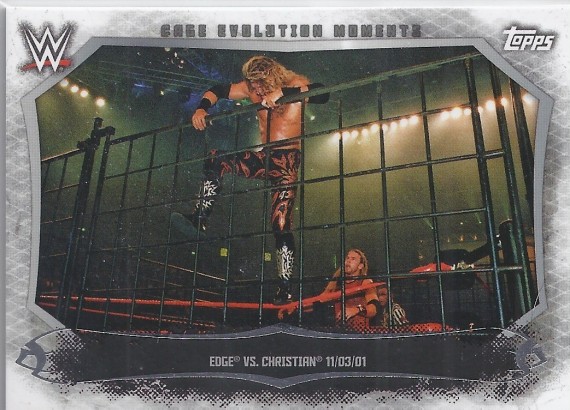2015 TOPPS WWE UNDISPUTED Cage Evolution Moments Card CEM-3 EDGE Vs CHRISTIAN