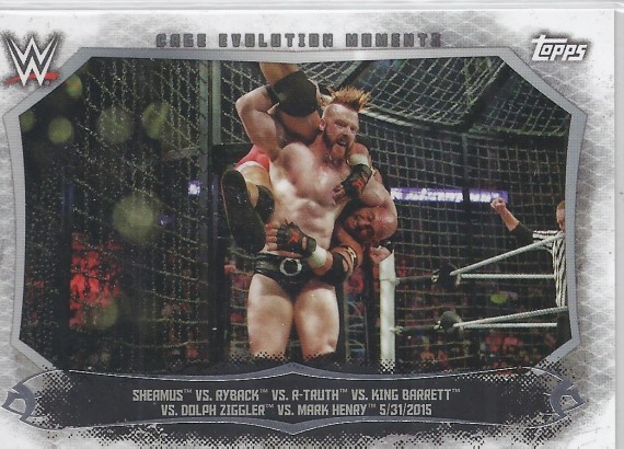 2015 TOPPS WWE UNDISPUTED Cage Evolution Moments Card CEM-5 SHEAMUS Vs RYBACK Vs R-TRUTH Vs KING BARRETT Vs DOLPH ZIGGLER Vs MARK HENRY