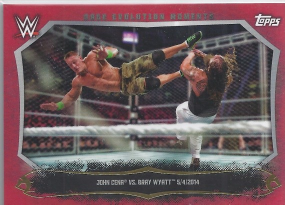 2015 TOPPS WWE UNDISPUTED Cage Evolution Moments RED PARALLEL Card CEM-15 JOHN CENA Vs BRAY WYATT