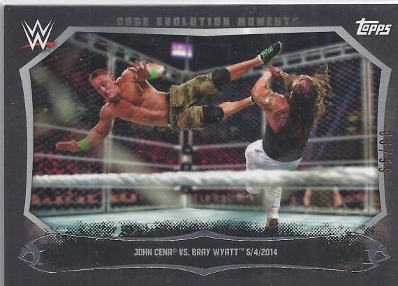 2015 TOPPS WWE UNDISPUTED Cage Evolution Moments BLACK PARALLEL Card CEM-15 JOHN CENA Vs BRAY WYATT 06/99