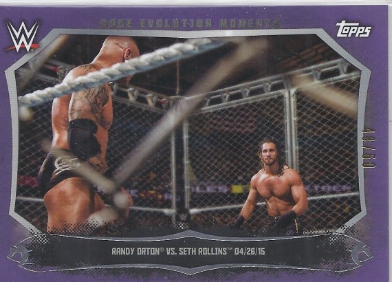 2015 TOPPS WWE UNDISPUTED Cage Evolution Moments PURPLE PARALLEL Card CEM-19 RANDY ORTON Vs SETH ROLLINS 48/50
