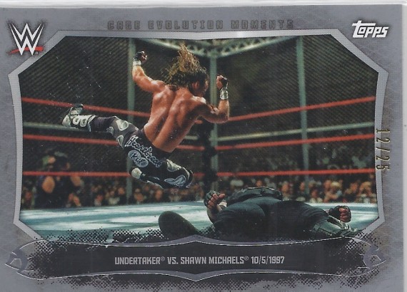 2015 TOPPS WWE UNDISPUTED Cage Evolution Moments SILVER PARALLEL Card CEM-2 UNDERTAKER Vs SHAWN MICHAELS 12/25