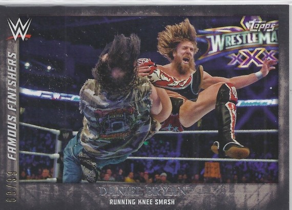 2015 TOPPS WWE UNDISPUTED Famous Finishers BLACK PARALLEL Card FF-17 DANIEL BRYAN RUNNING KNEE SMASH 69/99