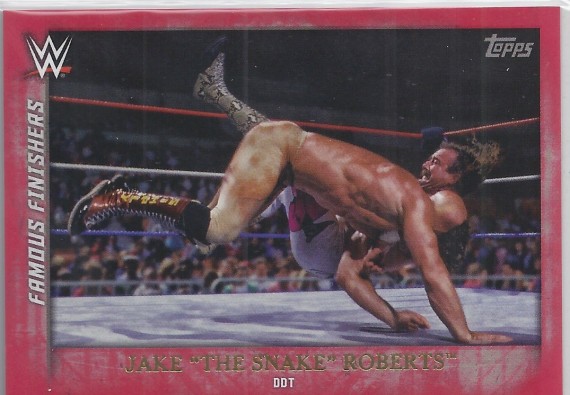 2015 TOPPS WWE UNDISPUTED Famous Finishers RED PARALLEL Card FF-26 JAKE THE SNAKE ROBERTS DDT