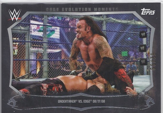 2015 TOPPS WWE UNDISPUTED Cage Evolution Moments BLACK PARALLEL Card CEM-9 UNDERTAKER Vs EDGE 52/99