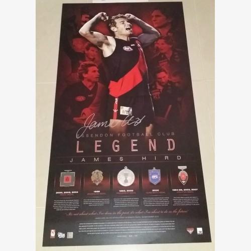 ESSENDON BOMBERS JAMES HIRD SIGNED LEGEND LIMITED OFFICIAL LITHOGRAPH PRINT