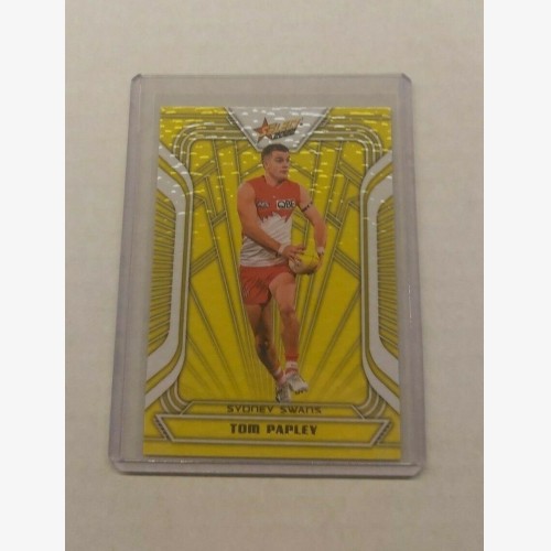2022 AFL SELECT FOOTY STARS FRACTURED ACID YELLOW SYDNEY SWANS TOM PAPLEY #052