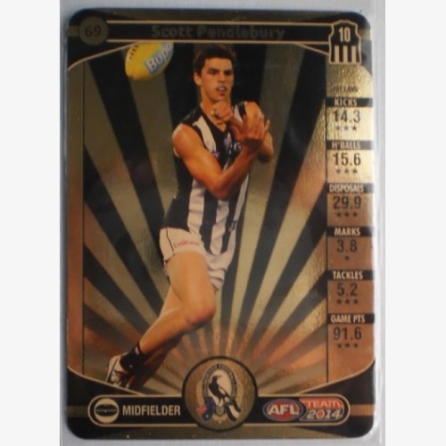2014 AFL TEAMCOACH SCOTT PENDLEBURY GOLD CARD - COLLINGWOOD MAGPIES