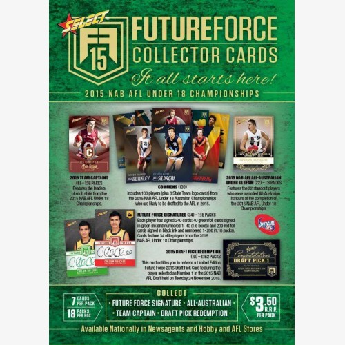 2015 AFL SELECT FUTURE FORCE FACTORY SEALED BOX FROM SEALED CASE