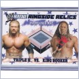 WWE / WWF HERITAGE RINGSIDE RELICS TRIPLE H VS KING BOOKER EVENT USED MAT CARD - SUMMERSLAM 07