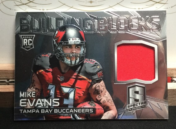2014 NFL PANINI SPECTRA BUILDING BLOCKS JERSEY CARD MIKE EVANS #125/199