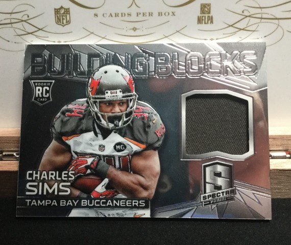 2014 NFL PANINI SPECTRA BUILDING BLOCKS JERSEY CARD CHARLES SIMS #099/199